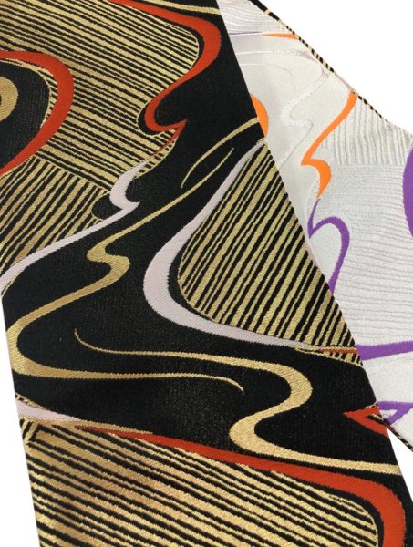 画像8: 女物　仕立四寸帯【桜・七宝・流線・流水・七宝花菱】s4407 s4408 s4409 s4410 s4411 (8)