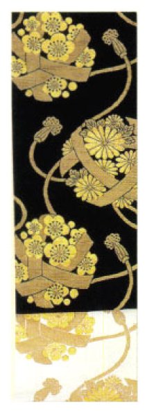画像6: 女物 仕立四寸帯【流水桜・ねじり梅・扇子・立涌桜・流線・花籠風】s4417 s4418 s4419 s4420 s4421 (6)