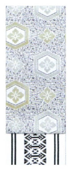 画像6: 男物別織 仕立三寸帯【松葉・源氏香・熨斗・七宝・市松・献上柄・亀甲・波】 s4102 s4103 s4105 s4106 s4107 (6)