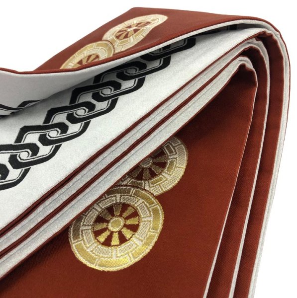 画像7: 男物別織　仕立三寸帯【藤・麻の葉・献上柄・車輪・吉原つなぎ・三升・隈取・花菱・流線】 s4118 s4119 s4122 s4124 s4125 (7)