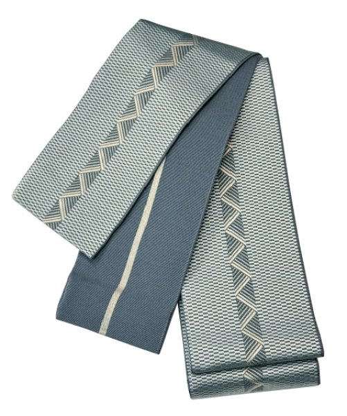 画像2: 男物織帯 三寸帯【市松地紋縞 独鈷(ドッコ)】nm3810 nm3811 nm3812 nm3813 (2)