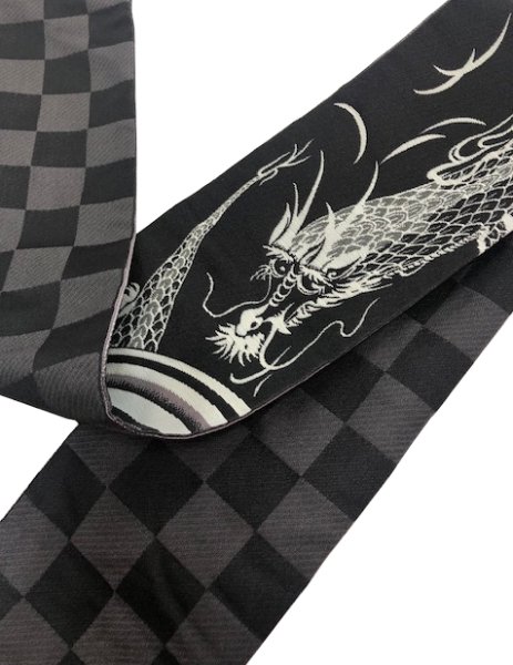 画像5: 巾広角帯【龍・市松】 ポリエステル ty63241 ty63242 (5)