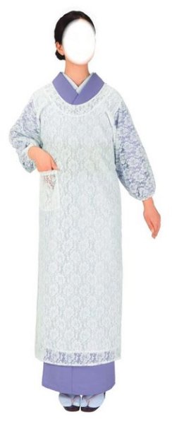 画像4: レース割烹着　花柄　Ｍ・Ｌ寸　62451 62452 65453 62454 (4)