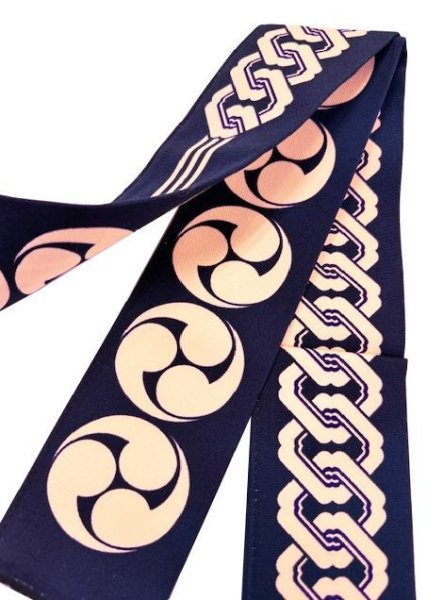 画像7: 芯入り　半纏帯（祭り法被腰紐）　【吉原つなぎ・そろばん玉・左三つ巴】　61090 61091 61092 61093 (7)