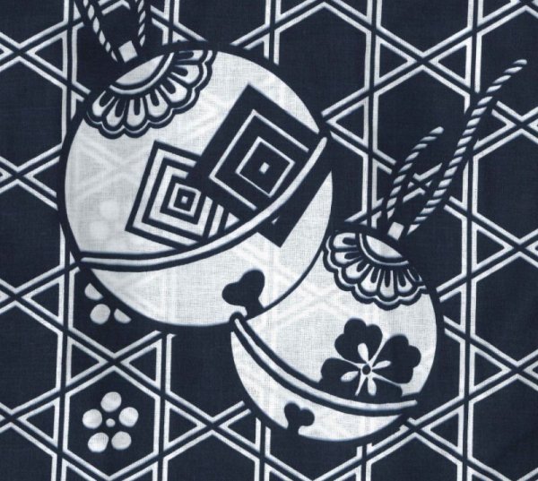 画像2: 【男女同柄】反物・仕立て上がり　お揃い浴衣　男仕立Ｍ寸・男仕立Ｌ寸・女仕立【籠目・鈴】 (2)