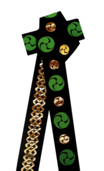 画像5: 金襴半纏帯(祭り法被腰紐)【源氏車・工字繋ぎ・左三つ巴・吉原つなぎ・炎・環つなぎ】 61079 61080 61081 (5)