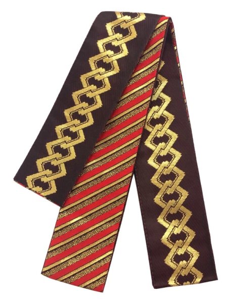 画像5: 金襴半纏帯(祭り法被腰紐)【左三つ巴・工字繋ぎ・青海波・吉原つなぎ・手綱】 61082 61083 61084 61085 (5)