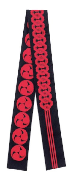 画像8: 芯入り　半纏帯（祭り法被腰紐）　【吉原つなぎ・そろばん玉・左三つ巴】　61090 61091 61092 61093 (8)