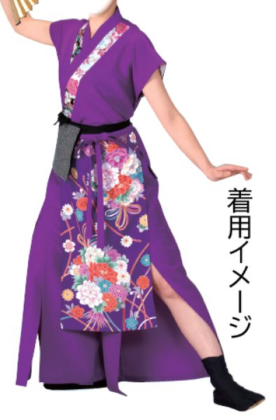 画像10: よさこい スリットパンツ 黒・白・ブルー・紫 M・L寸 60616 60617 60618 60619 (10)