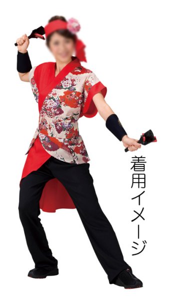 画像2: よさこいコスチューム(レディース用)赤 (2)