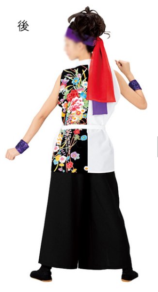 画像2: よさこいコスチューム(レディース)白・黒 (2)