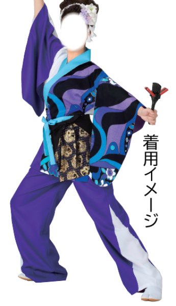 画像7: よさこい スウィングパンツ 黒×赤・紫×白・白×紫・白×ピンク 60628 60629 60630 60631 (7)