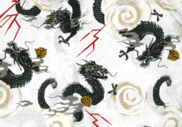 画像3: 鯉口シャツ 【龍】 M・L寸 黒系 青系 (3)