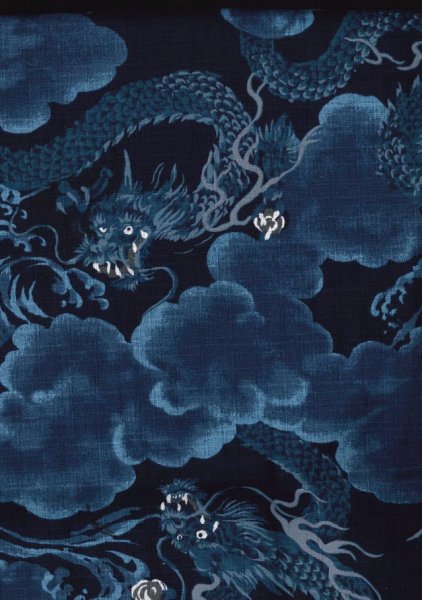 画像5: 鯉口シャツ 【雲龍】 M・L寸 黒系 青系 (5)