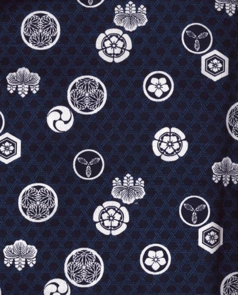 画像2: 鯉口シャツ 【籠目・家紋】 M・L寸 (2)