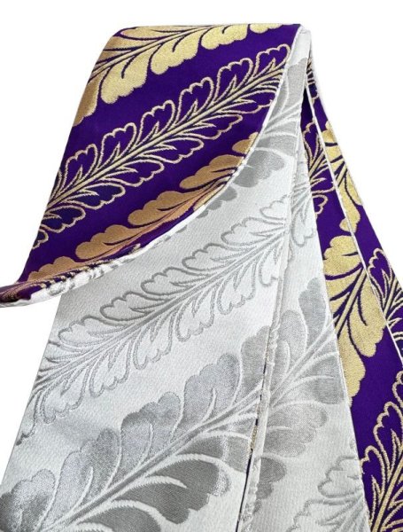 画像7: 男物別織 仕立三寸帯【七宝・源氏車・波・藤・三升・霞・檜垣】 s4108 s4111 s4112 s4113 s4114 s4117 (7)