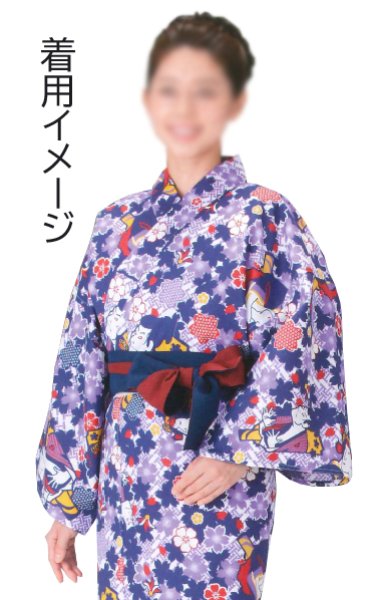 画像3: リバーシブル旅館用浴衣帯 紺/エンジ(5本1セット) (3)