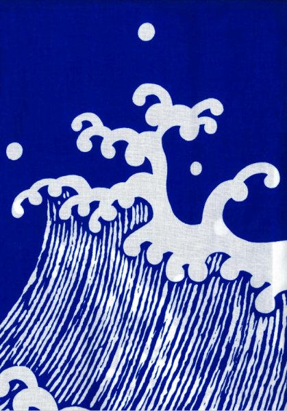 画像5: 【男女同柄】反物・仕立て上がり お揃い本絵羽浴衣 男仕立M寸・男仕立L寸・女仕立【荒波】 (5)