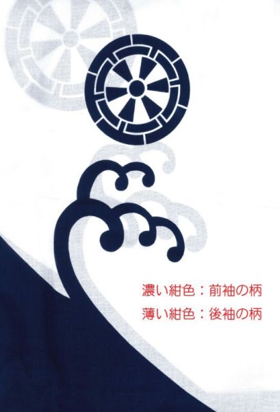 画像3: 反物・仕立て上がり　お揃い本絵羽浴衣　女仕立【流水・源氏車・波】 (3)