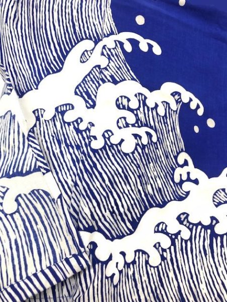 画像4: 【男女同柄】反物・仕立て上がり お揃い本絵羽浴衣 男仕立M寸・男仕立L寸・女仕立【荒波】 (4)