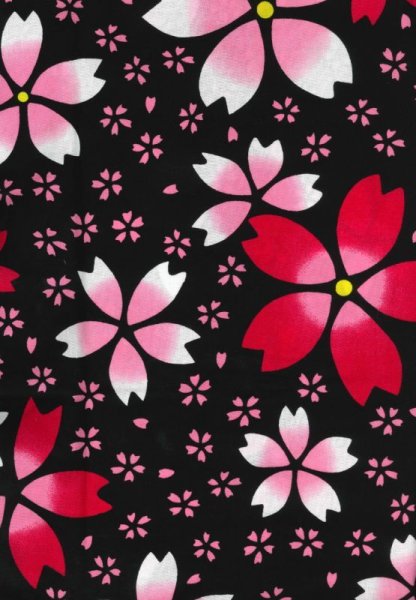 画像2: 鯉口シャツ 【桜】 S・M・L・LL・3L寸 黒系 赤系 (2)