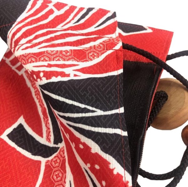 画像3: ファスナー付 ナイアガラ巾着袋 【熨斗・松葉・鱗・祭禮・網目・七宝】 (3)