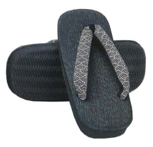 画像4: 【スポンジ底・ビニール表】男物 刷毛目草履 【麻の葉・紗綾形(さやがた)・青海波】 L・LL寸 s6031 s6032 s6033 (4)