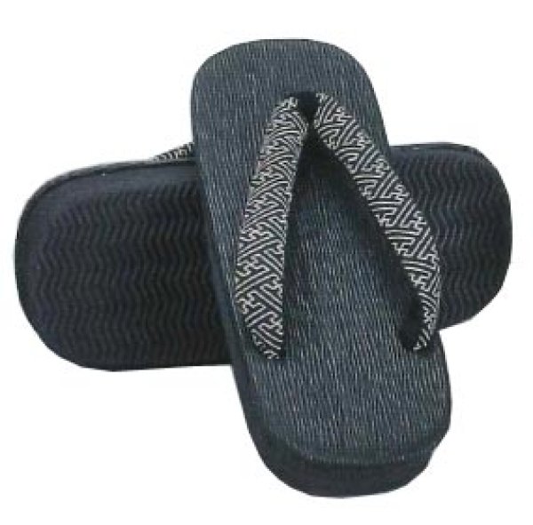 画像3: 【スポンジ底・ビニール表】男物 刷毛目草履 【麻の葉・紗綾形(さやがた)・青海波】 L・LL寸 s6031 s6032 s6033 (3)