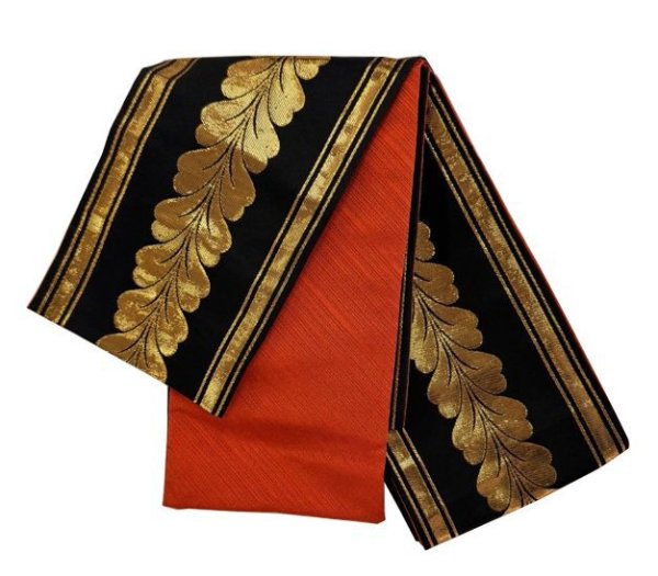 画像4: 女物 四寸四分帯【流線・藤・市松桜・雪輪・市松麻の葉・流水】s4392 s4393 s4394 s4395 s4396 s4397 s4398 (4)