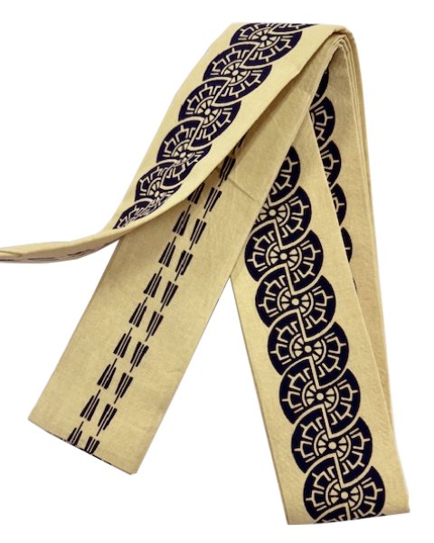 画像3: 半纏帯(平ぐけ帯) 【源氏車・矢羽】 s30 s31 s32 s33 (3)