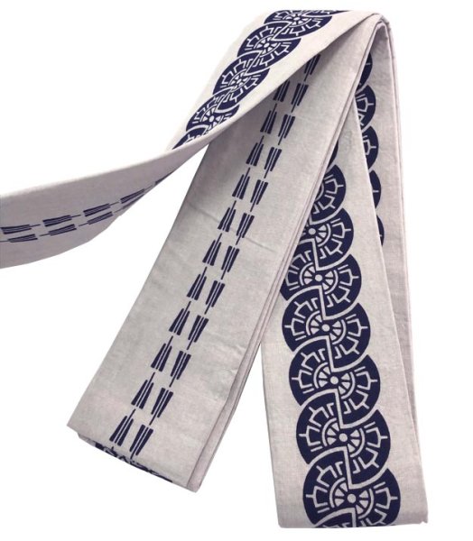 画像5: 半纏帯(平ぐけ帯) 【源氏車・矢羽】 s30 s31 s32 s33 (5)