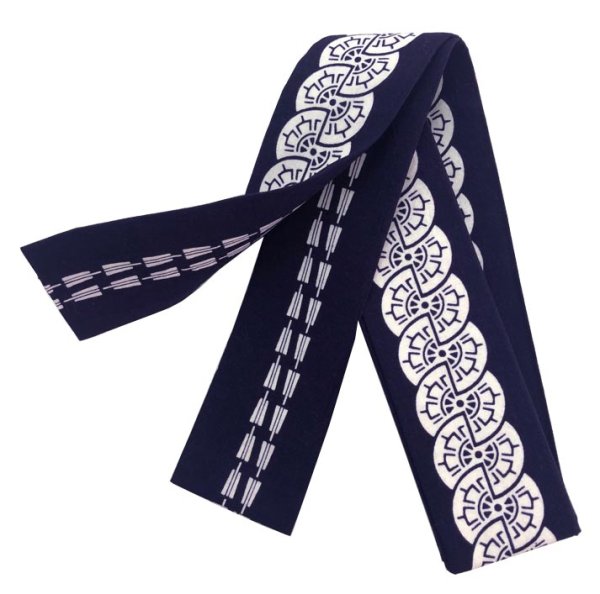 画像7: 半纏帯(平ぐけ帯) 【源氏車・矢羽】 s30 s31 s32 s33 (7)