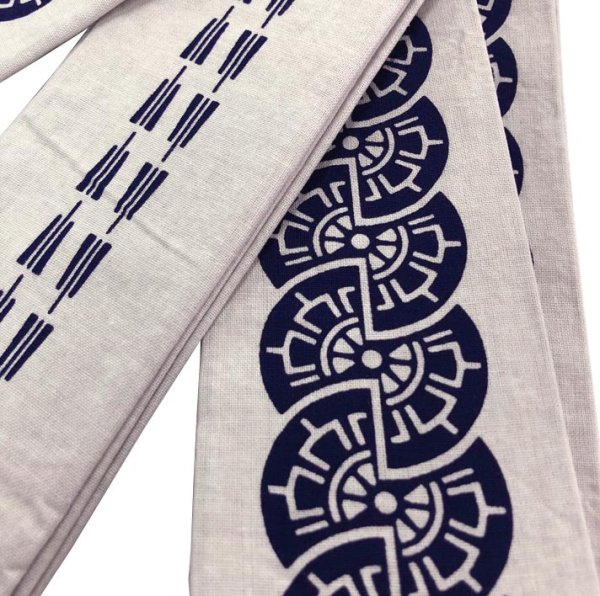 画像6: 半纏帯(平ぐけ帯) 【源氏車・矢羽】 s30 s31 s32 s33 (6)