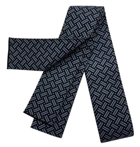 画像2: 半纏帯(芯入り)【算崩し・ニ引・賽の目風市松・松皮菱】 s95 s96 s97 s98 (2)