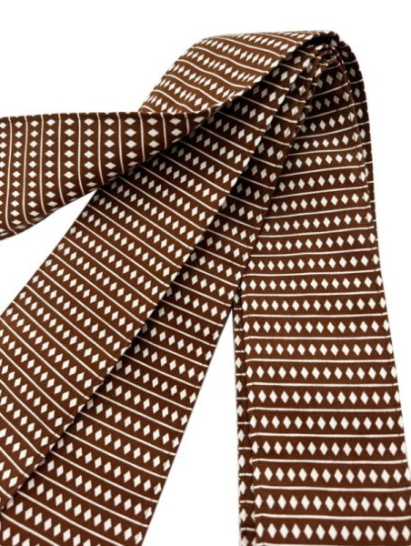 画像8: ソロバン玉 半纏帯(芯入り) 茶 巾約8cm 長さ約160cm・約260cm s21 s22 nm5306 (8)