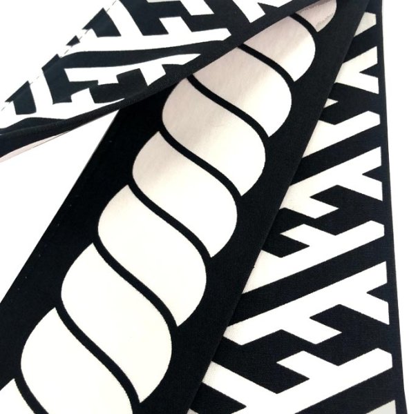 画像8: 半纏帯（芯入り）【三升・吉原つなぎ・市松・三つ巴・工字繋ぎ・綱】　巾約８ｃｍ・長さ約２６０ｃｍ　s126 s127 s128 s129 (8)