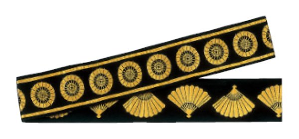 画像2: 金襴半纏帯 【蛇の目傘・扇・三つ巴・隈取・吉原つなぎ・市松・縞・纏頭・献上柄・一本独鈷】 edo5389 edo5390 edo5391 edo5392 edo5393 (2)