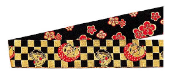 画像7: 金襴半纏帯 【三つ巴・立涌・隈取・綱・龍・三升・桜・市松・おかめひょっとこ】 edo5429 edo5430 edo5308 edo5310 edo5311 edo5314 (7)