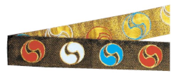 画像2: 金襴半纏帯 【三つ巴・立涌・隈取・綱・龍・三升・桜・市松・おかめひょっとこ】 edo5429 edo5430 edo5308 edo5310 edo5311 edo5314 (2)