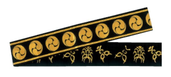 画像3: 金襴半纏帯 【蛇の目傘・扇・三つ巴・隈取・吉原つなぎ・市松・縞・纏頭・献上柄・一本独鈷】 edo5389 edo5390 edo5391 edo5392 edo5393 (3)