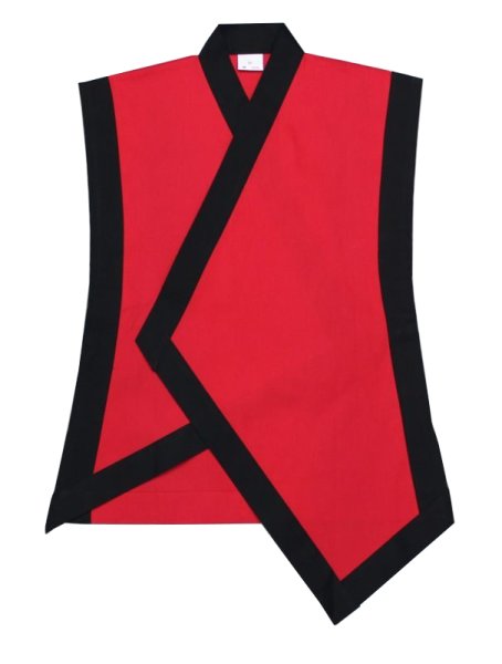 画像6: お祭り袖なし法被:半纏帯別売  黒(赤衿)・赤(黒衿) (6)