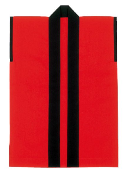 画像3: 子ども用 袖なし法被:半纏帯別売  黒(赤衿)・赤(黒衿) (3)