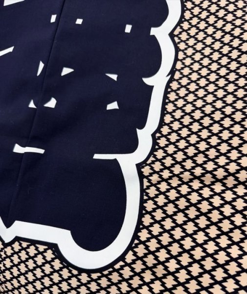 画像3: お祭り長法被(裏柄付)・半纏帯別売 松皮菱 ベージュ系 (白系) (3)