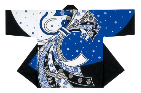 画像3: お祭り法被:半纏帯別売【束ね熨斗】赤黒・青黒 (3)