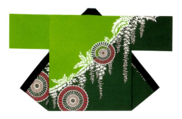 画像6: お祭り法被：半纏帯別売【蛇の目傘と藤】赤黒・紫・緑　s9314 s9315 s9316 (6)