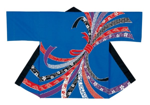 画像3: お祭り法被:半纏帯別売【束ね熨斗】赤・青 (3)