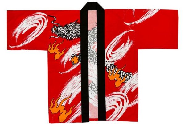 画像3: お祭り法被:半纏帯別売【昇竜】赤・青 (3)