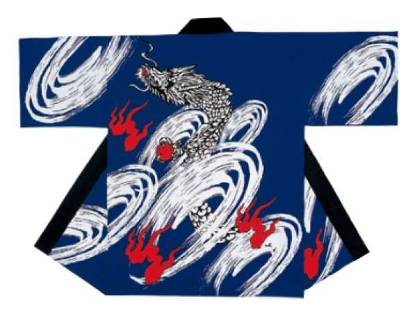 画像5: お祭り法被:半纏帯別売【昇竜】赤・青 (5)