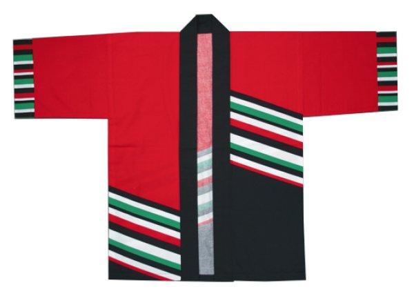 画像2: お祭り法被 【線】 赤・黒 (2)