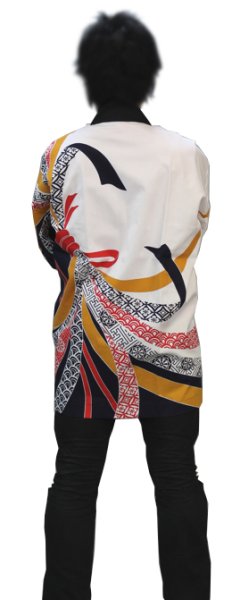 画像4: お祭り法被 【束ね熨斗】 紺・白 (4)